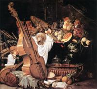 Heem, Cornelis de - Vanitas Still-Life with Musical Instruments